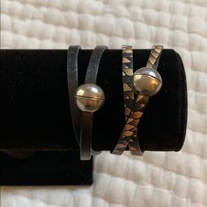 NWOT black and snakeskin wrap bracelets